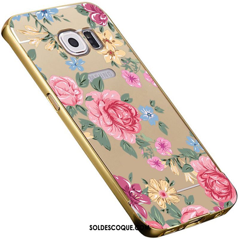 Coque Samsung Galaxy S6 Or Protection Étoile Miroir Métal Soldes