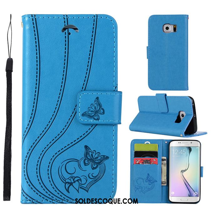 Coque Samsung Galaxy S6 Protection Téléphone Portable Étoile Étui En Cuir Violet En Ligne