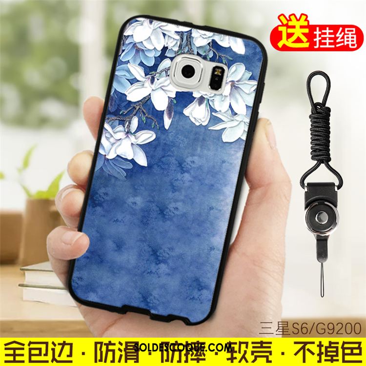 Coque Samsung Galaxy S6 Silicone Bleu Étui Étoile Téléphone Portable Pas Cher