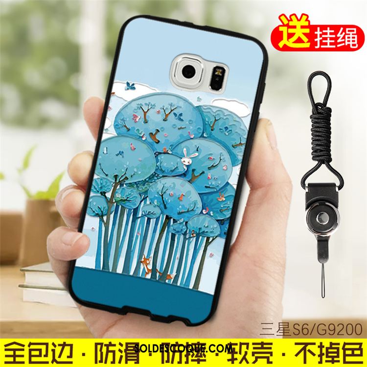 Coque Samsung Galaxy S6 Silicone Bleu Étui Étoile Téléphone Portable Pas Cher