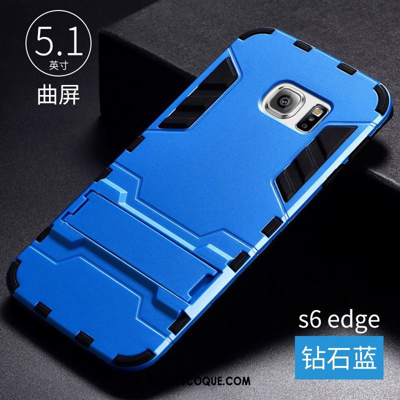 Coque Samsung Galaxy S6 Silicone Téléphone Portable Protection Incassable Bleu Soldes