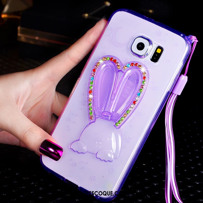 Coque Samsung Galaxy S6 Téléphone Portable Étoile Rose Ornements Suspendus Étui Pas Cher