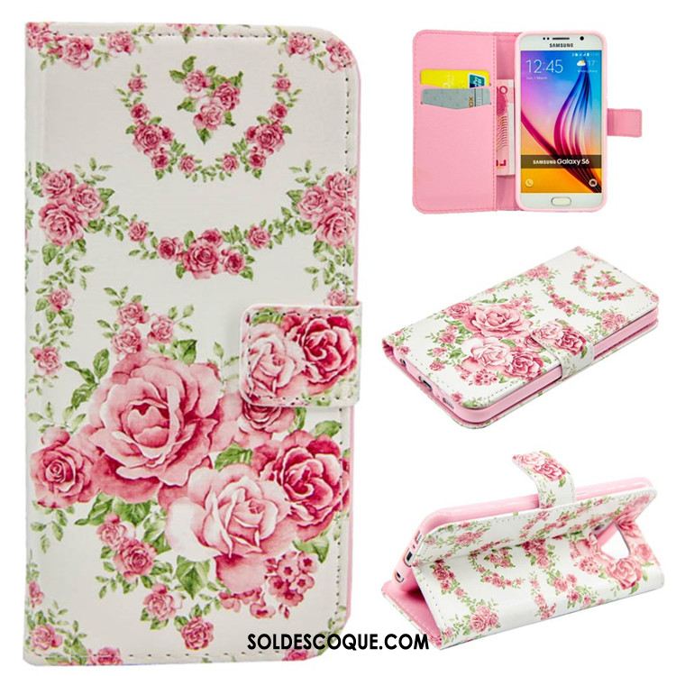 Coque Samsung Galaxy S6 Étui En Cuir Silicone Clamshell Protection Rose En Vente