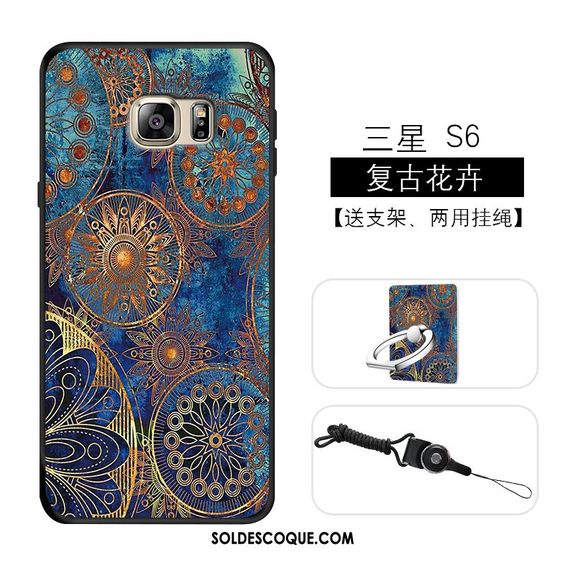 Coque Samsung Galaxy S6 Étui Incassable Bleu Fluide Doux Nouveau Pas Cher