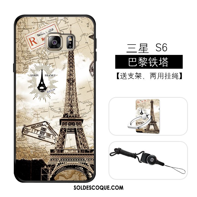 Coque Samsung Galaxy S6 Étui Incassable Bleu Fluide Doux Nouveau Pas Cher