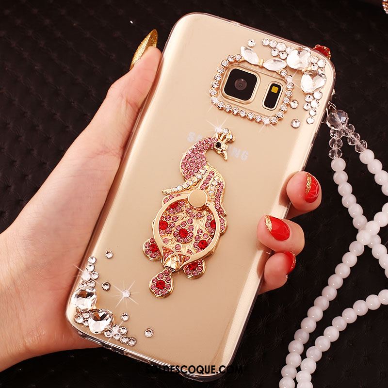 Coque Samsung Galaxy S6 Étui Protection Fluide Doux Téléphone Portable Strass Housse Pas Cher