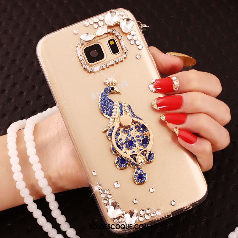 Coque Samsung Galaxy S6 Étui Protection Fluide Doux Téléphone Portable Strass Housse Pas Cher