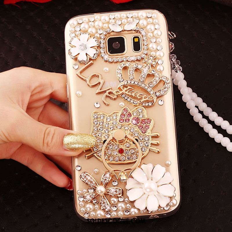 Coque Samsung Galaxy S6 Étui Protection Fluide Doux Téléphone Portable Strass Housse Pas Cher