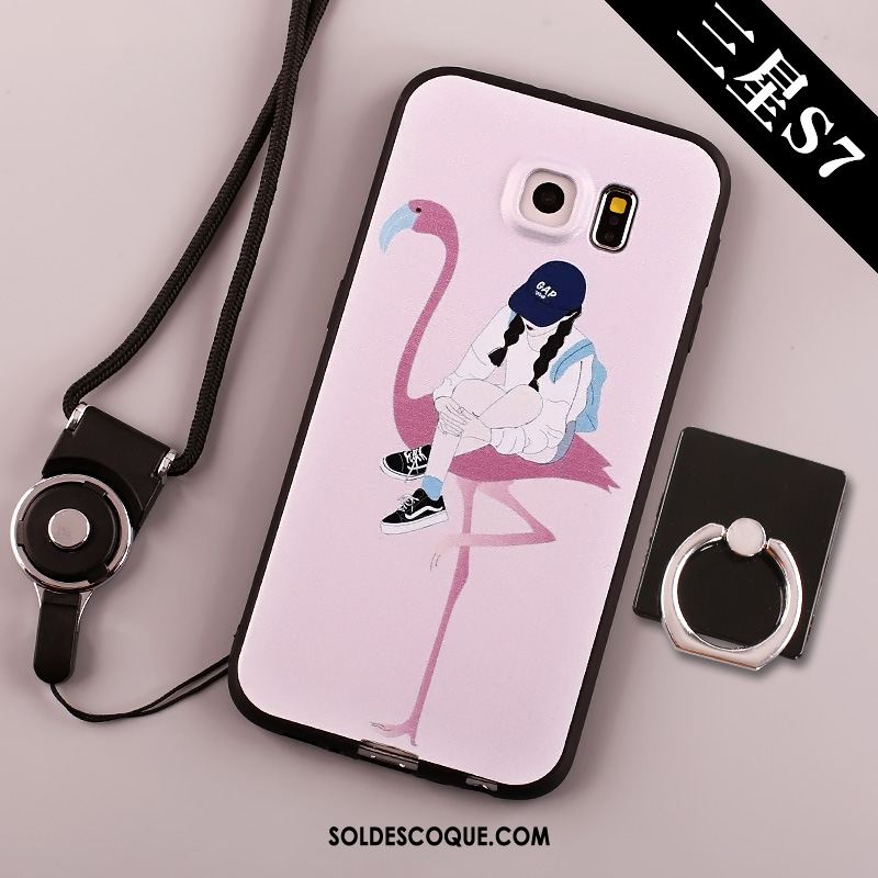 Coque Samsung Galaxy S7 Bleu Fluide Doux Tendance Téléphone Portable Étoile Housse En Ligne