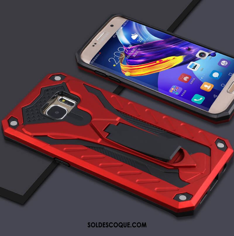 Coque Samsung Galaxy S7 Bleu Tout Compris Étoile Rouge Tendance Soldes