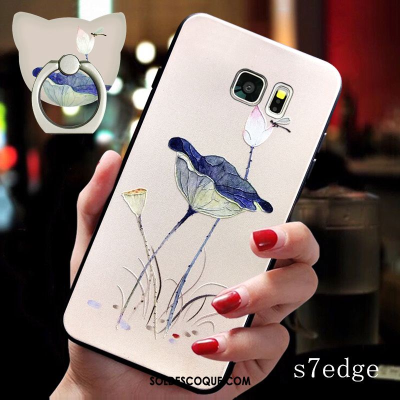 Coque Samsung Galaxy S7 Edge Anneau Créatif Téléphone Portable Étoile Silicone Pas Cher