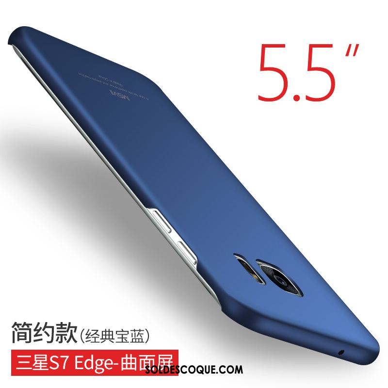 Coque Samsung Galaxy S7 Edge Bleu Téléphone Portable Délavé En Daim Étoile Protection Soldes