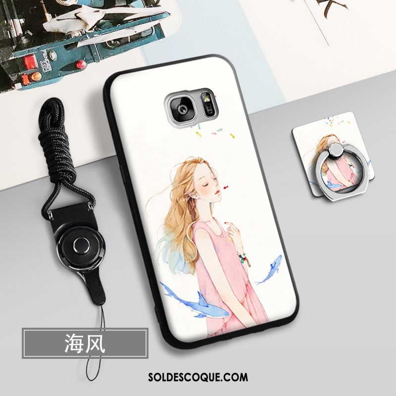 Coque Samsung Galaxy S7 Edge Créatif Rose Anneau Étoile Téléphone Portable Pas Cher