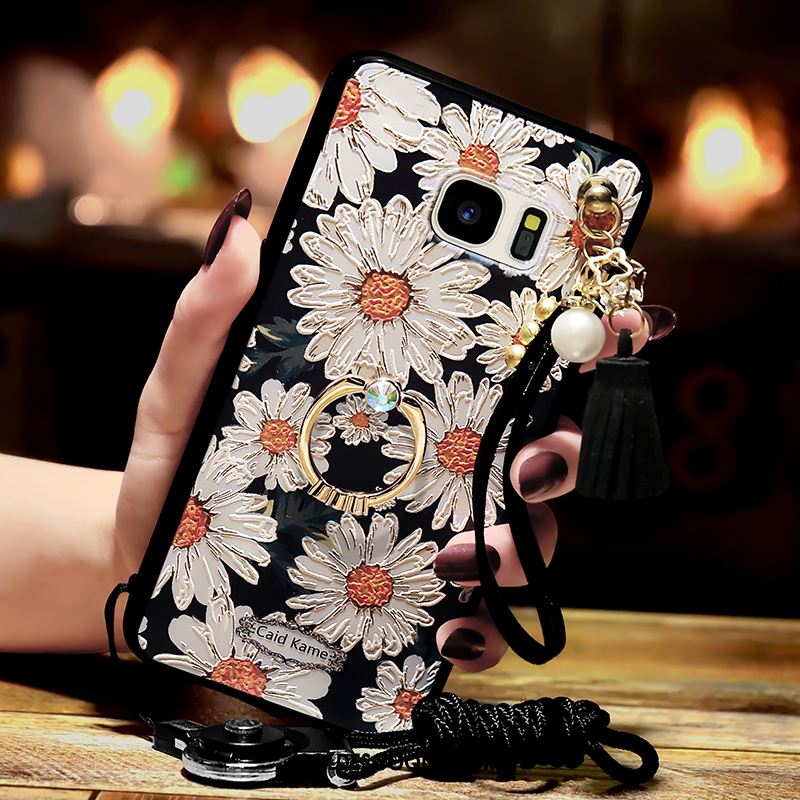 Coque Samsung Galaxy S7 Edge Fluide Doux Noir Étoile Étui Téléphone Portable En Vente