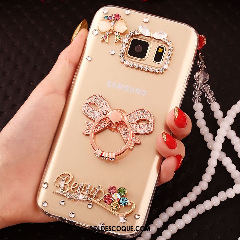 Coque Samsung Galaxy S7 Edge Fluide Doux Rose Protection Ornements Suspendus Charmant En Vente