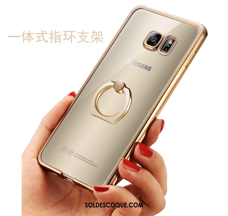Coque Samsung Galaxy S7 Edge Fluide Doux Support Anneau Très Mince Transparent Soldes