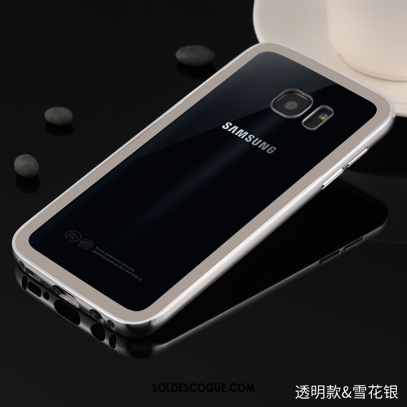 Coque Samsung Galaxy S7 Edge Or Rose Métal Très Mince Tendance Border En Vente