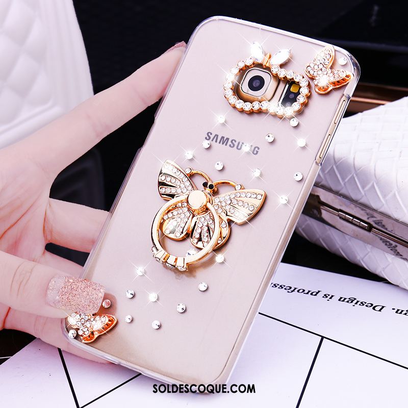 Coque Samsung Galaxy S7 Edge Or Étoile Étui Strass Anneau France