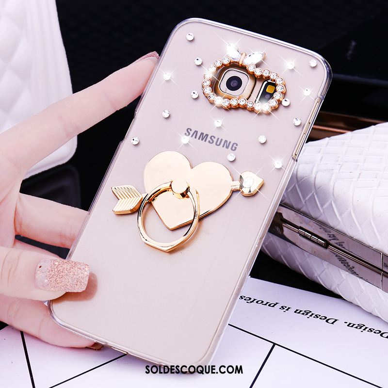 Coque Samsung Galaxy S7 Edge Or Étoile Étui Strass Anneau France