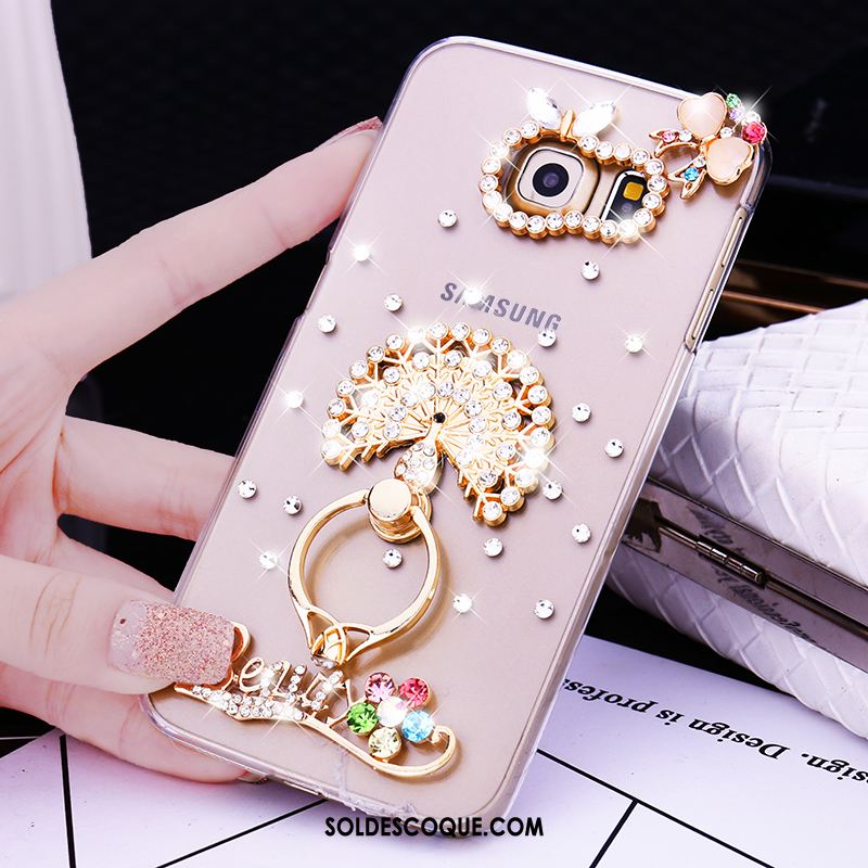 Coque Samsung Galaxy S7 Edge Or Étoile Étui Strass Anneau France