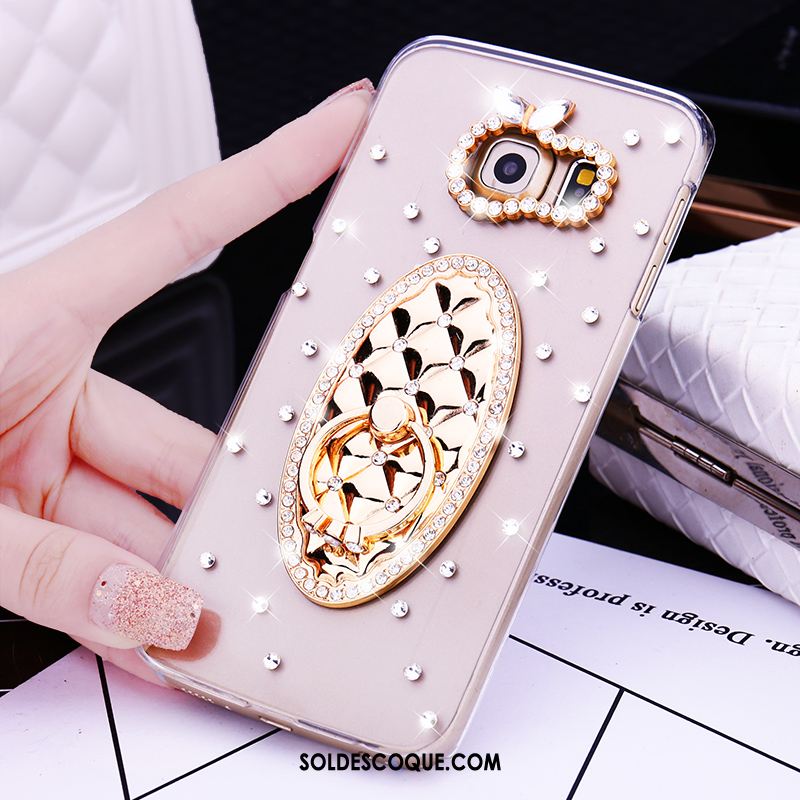 Coque Samsung Galaxy S7 Edge Or Étoile Étui Strass Anneau France