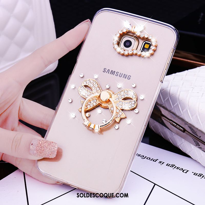 Coque Samsung Galaxy S7 Edge Or Étoile Étui Strass Anneau France