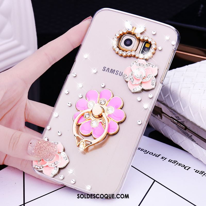 Coque Samsung Galaxy S7 Edge Or Étoile Étui Strass Anneau France