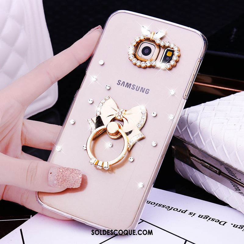 Coque Samsung Galaxy S7 Edge Or Étoile Étui Strass Anneau France