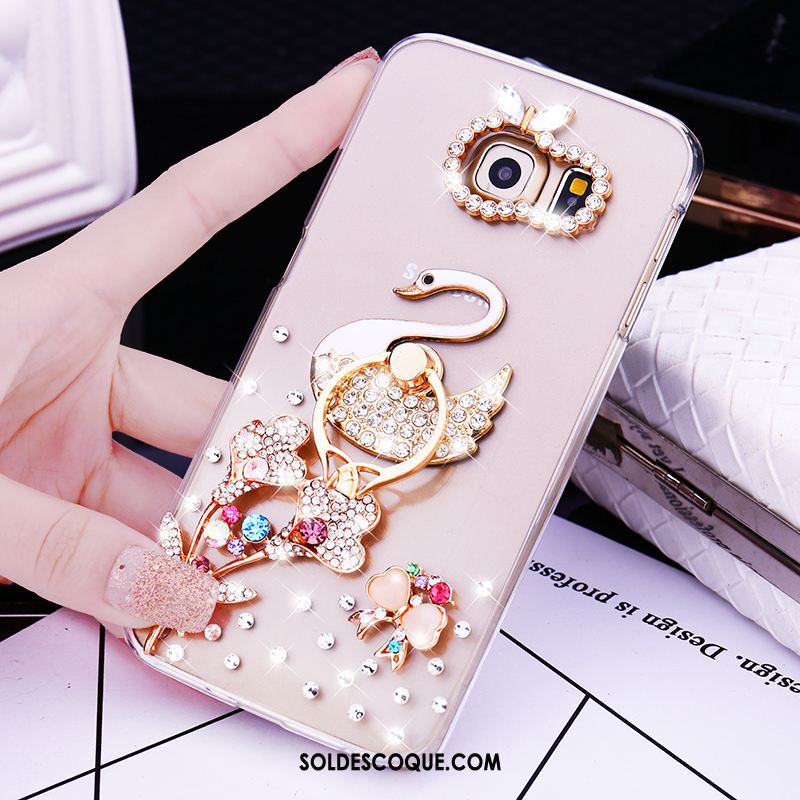 Coque Samsung Galaxy S7 Edge Or Étoile Étui Strass Anneau France