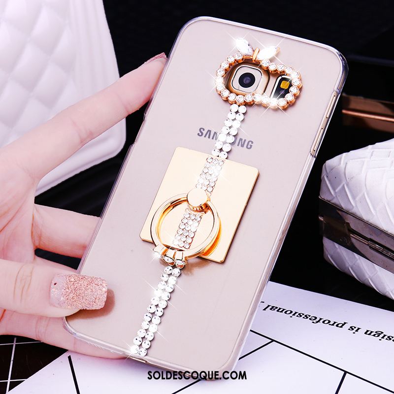 Coque Samsung Galaxy S7 Edge Or Étoile Étui Strass Anneau France