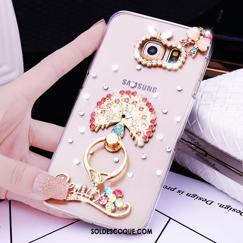 Coque Samsung Galaxy S7 Edge Or Étoile Étui Strass Anneau France