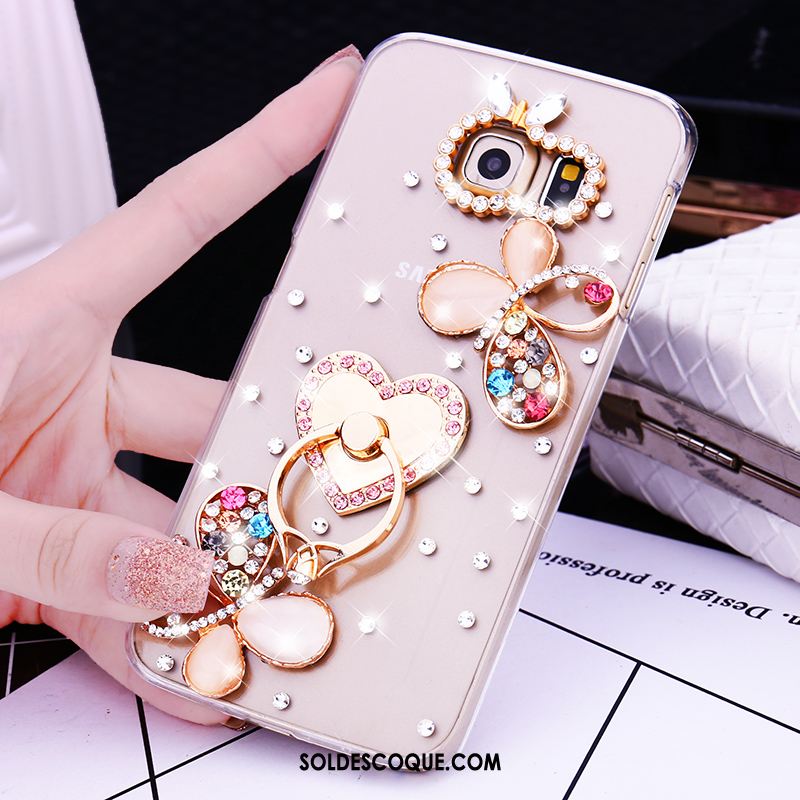 Coque Samsung Galaxy S7 Edge Or Étoile Étui Strass Anneau France