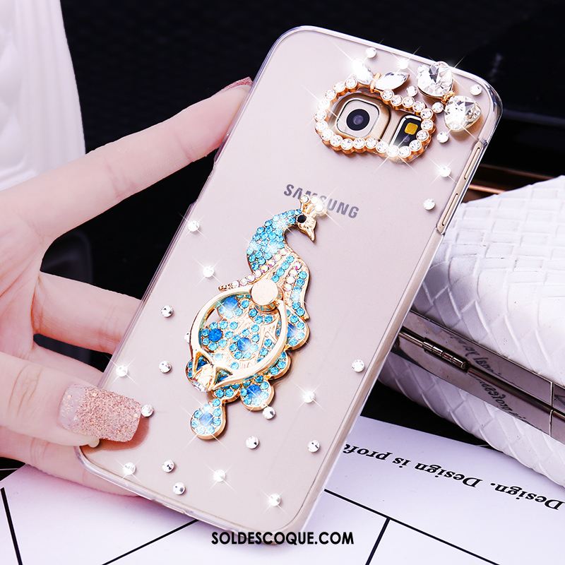 Coque Samsung Galaxy S7 Edge Or Étoile Étui Strass Anneau France