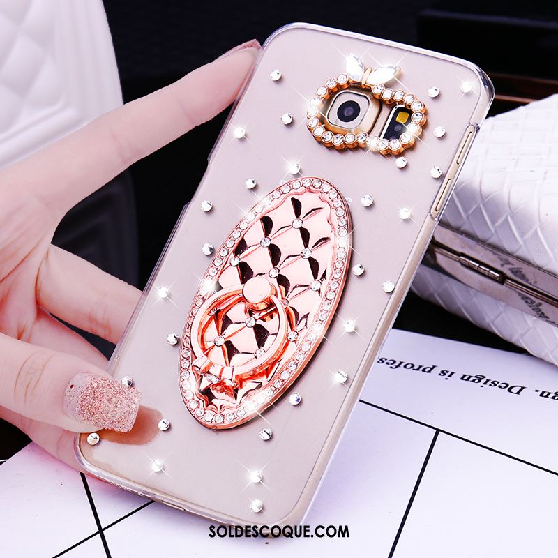 Coque Samsung Galaxy S7 Edge Or Étoile Étui Strass Anneau France