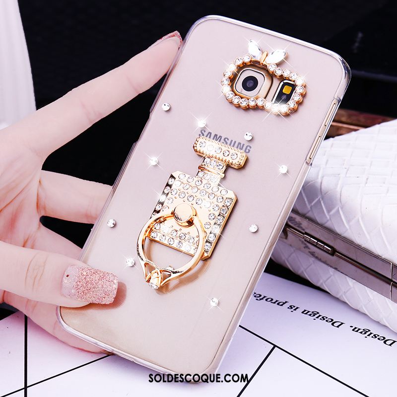 Coque Samsung Galaxy S7 Edge Or Étoile Étui Strass Anneau France