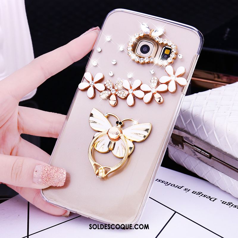 Coque Samsung Galaxy S7 Edge Or Étoile Étui Strass Anneau France