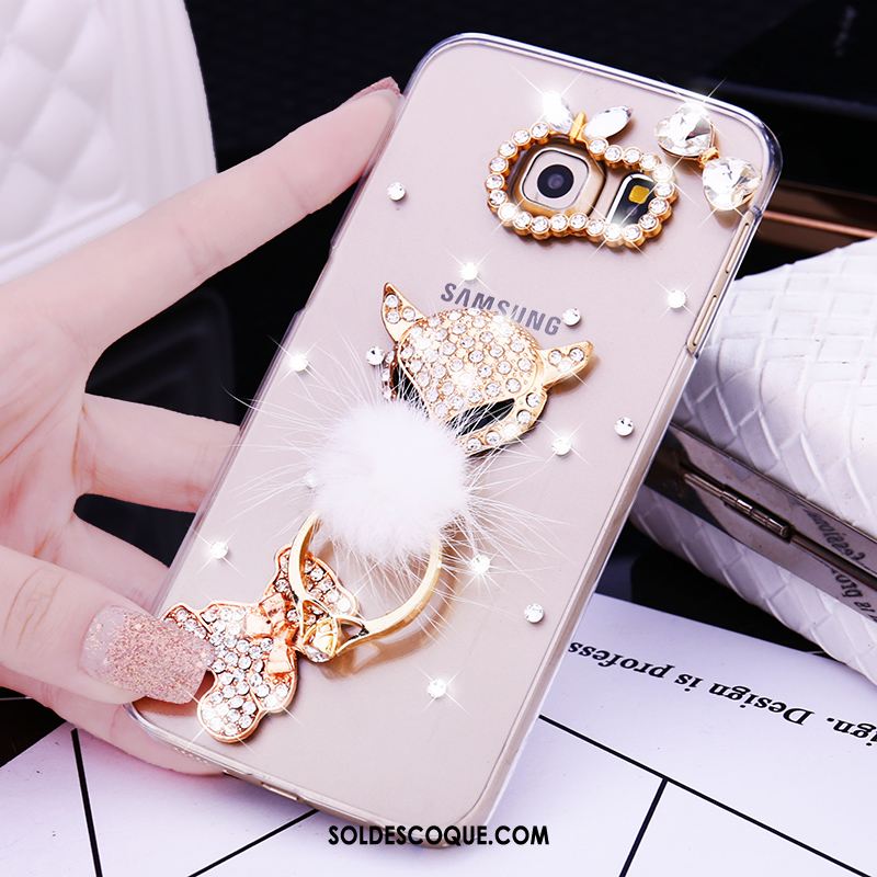 Coque Samsung Galaxy S7 Edge Or Étoile Étui Strass Anneau France