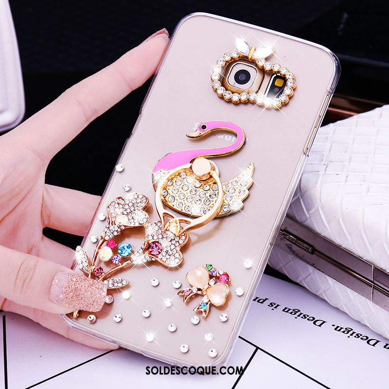 Coque Samsung Galaxy S7 Edge Or Étoile Étui Strass Anneau France