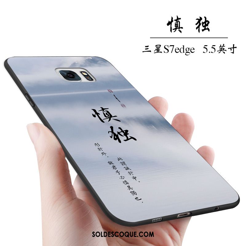 Coque Samsung Galaxy S7 Edge Personnalité Créatif Étoile Fluide Doux Gris En Ligne