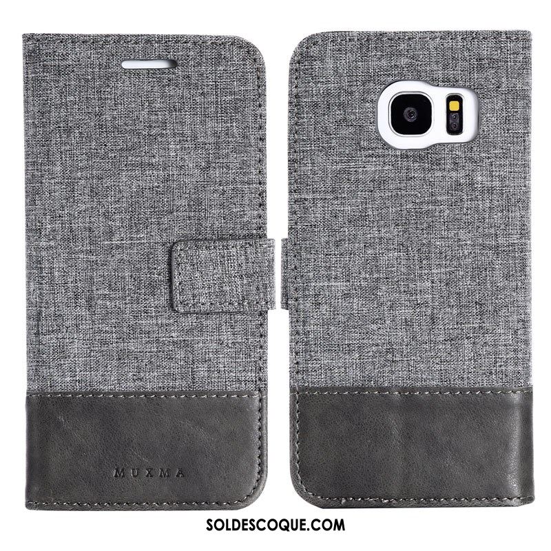 Coque Samsung Galaxy S7 Edge Portefeuille Toile Téléphone Portable Antidérapant Support Pas Cher