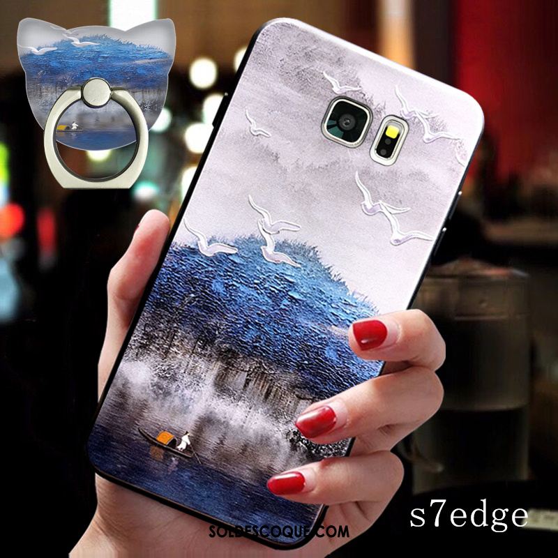 Coque Samsung Galaxy S7 Edge Silicone Incassable Créatif Étui Fluide Doux Soldes