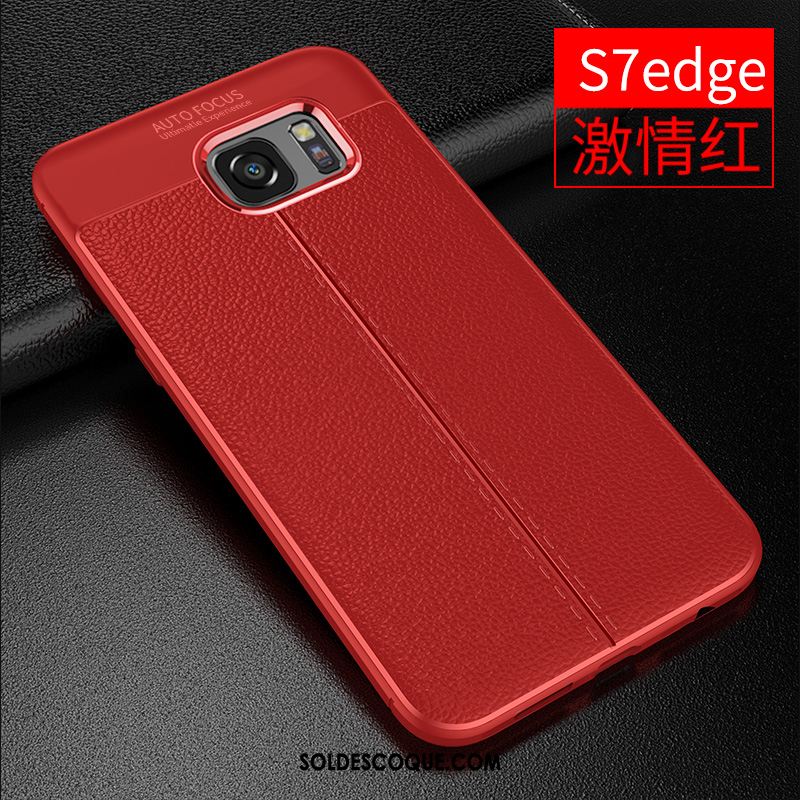 Coque Samsung Galaxy S7 Edge Tendance Personnalité Cuir Fluide Doux Incassable Pas Cher