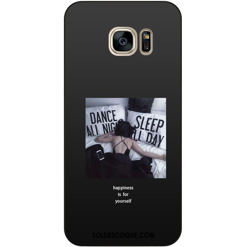 Coque Samsung Galaxy S7 Edge Téléphone Portable Tendance Dessin Animé Noir Protection En Ligne