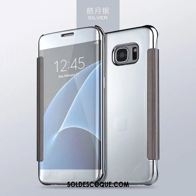 Coque Samsung Galaxy S7 Edge Étui En Cuir Nouveau Clamshell Or Protection En Vente