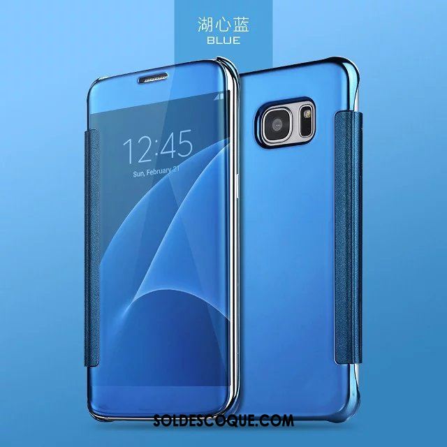 Coque Samsung Galaxy S7 Edge Étui En Cuir Nouveau Clamshell Or Protection En Vente