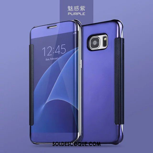 Coque Samsung Galaxy S7 Edge Étui En Cuir Nouveau Clamshell Or Protection En Vente