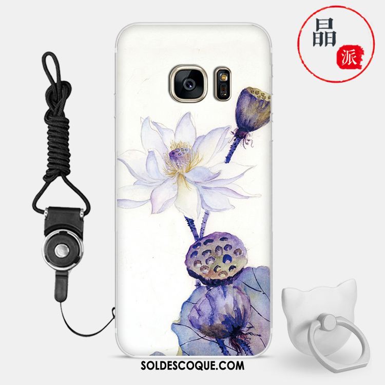 Coque Samsung Galaxy S7 Fleurs Incassable Étoile Silicone Fluide Doux En Vente