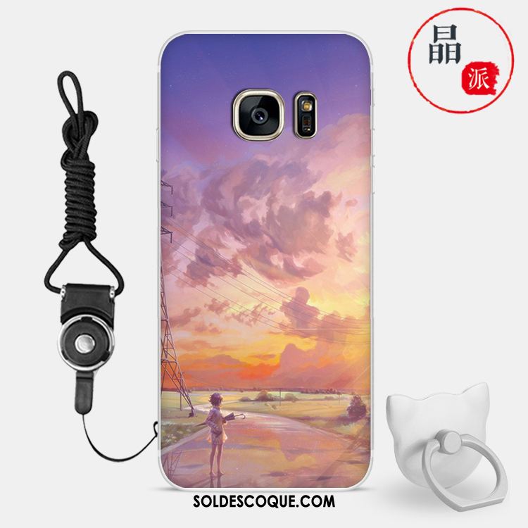 Coque Samsung Galaxy S7 Incassable Tout Compris Délavé En Daim Étoile Téléphone Portable Soldes