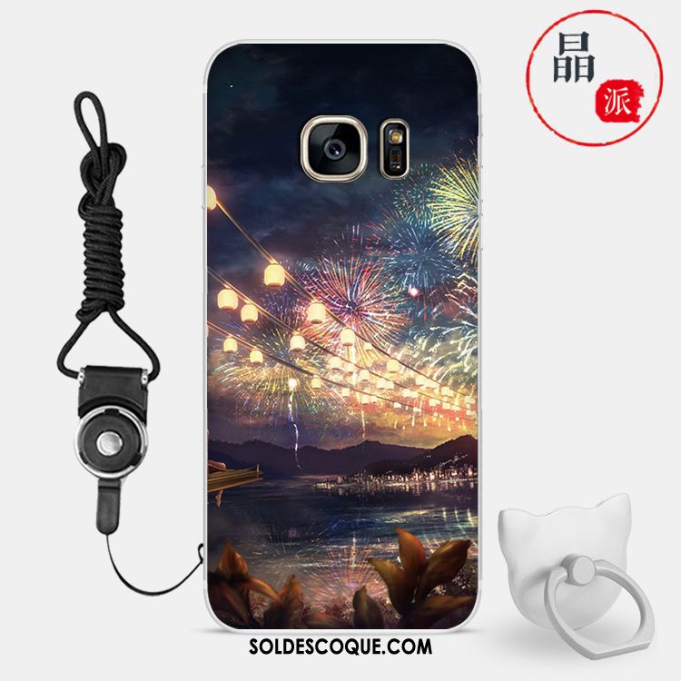 Coque Samsung Galaxy S7 Incassable Tout Compris Délavé En Daim Étoile Téléphone Portable Soldes