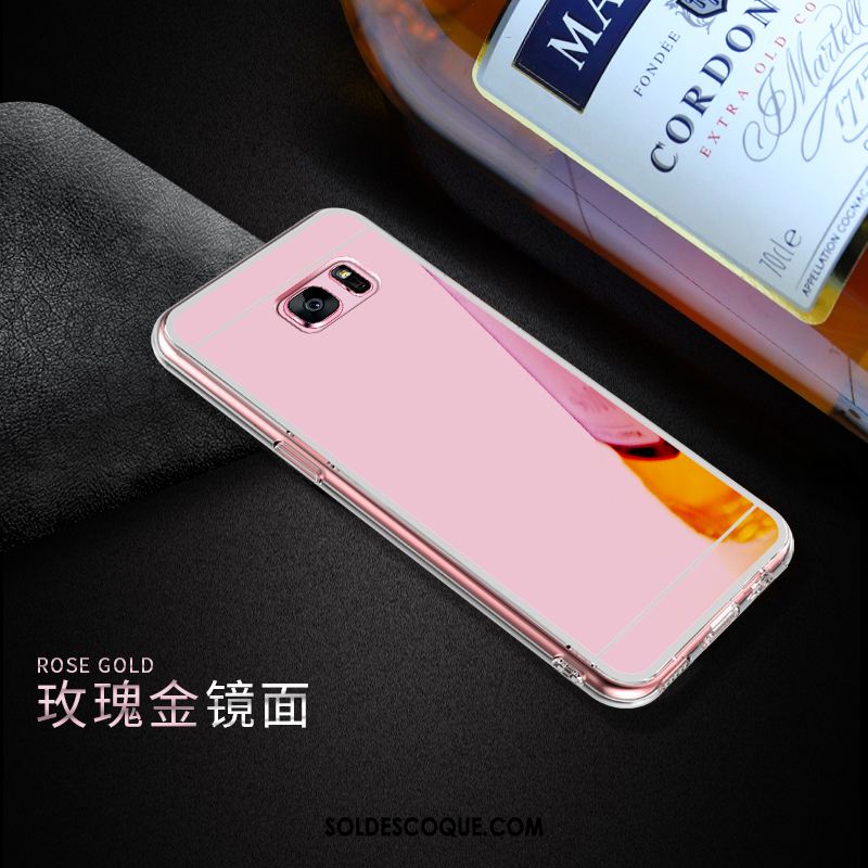Coque Samsung Galaxy S7 Or Rose Téléphone Portable Fluide Doux Tendance Étui Soldes